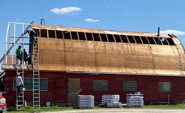 Construction of Wind Damaged Barn